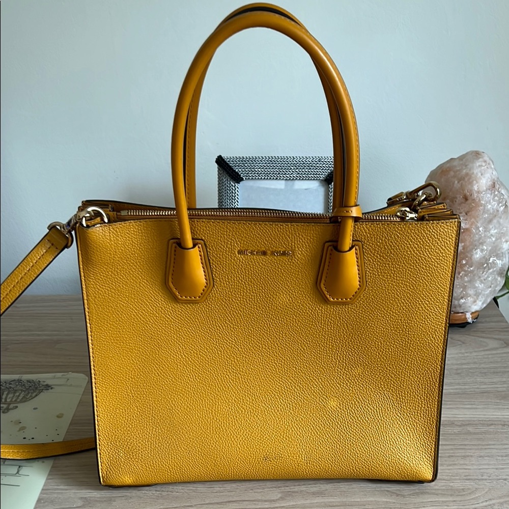 Michael Kors Yellow Leather Tote Bag